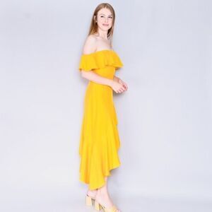 Brand new AMANDA UPRICHARD silk Camellia Dress in Gold/yellow size P